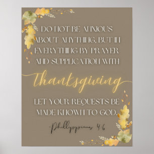 Thanksgiving Scripture Wall Art-Phillippians 4:6 Poster