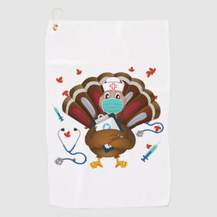 Thanksgiving Scrub Tops Women Turkey Nurse Holida Golf Towel