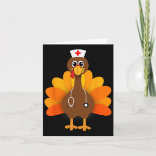 Thanksgiving Scrub Tops Women Turkey Nurse Holiday Card
