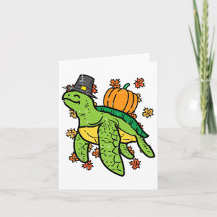 Thanksgiving Sea Turtle Cute Tortoise Fall Men Wom Card