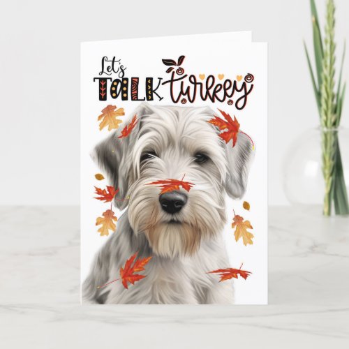 Thanksgiving Sealyham Terrier Lets Talk Turkey Holiday Card
