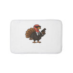 Thanksgiving Secret Agent Turkey Classic T-Shirt Bath Mat
