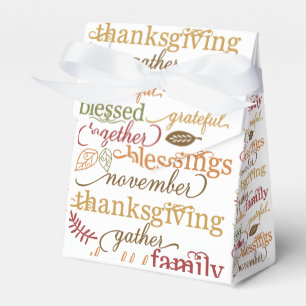 Thanksgiving Sentiments Food Treat Bags Favor Boxes