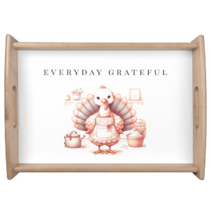 Thanksgiving Serving Tray, Fall Turkey Decor Tray