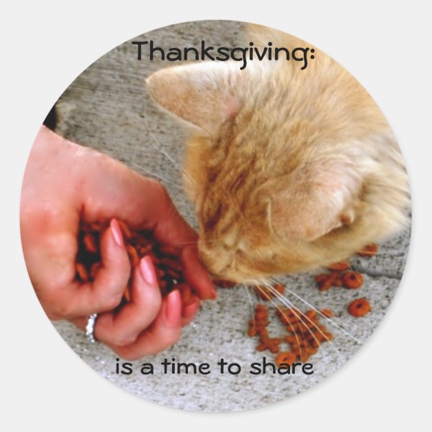 Thanksgiving Sharing With Animals Classic Round Sticker