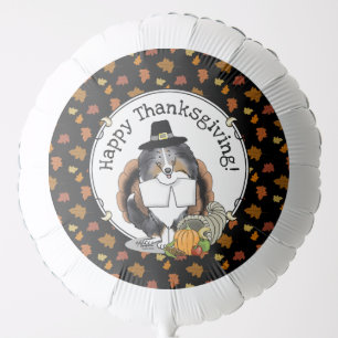Thanksgiving Shetland Sheepdog (blue merle) Funny Balloon