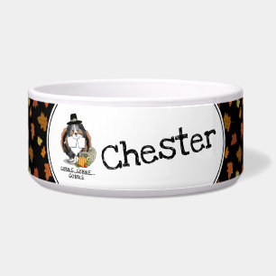Thanksgiving Shetland Sheepdog (blue merle) Funny Bowl