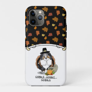 Thanksgiving Shetland Sheepdog (blue merle) Funny iPhone 11 Pro Case