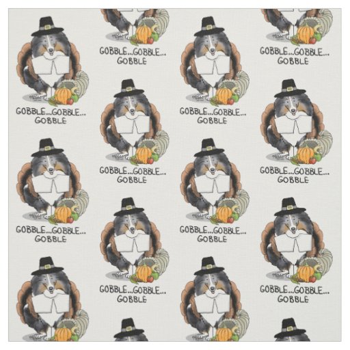 Thanksgiving Shetland Sheepdog (blue merle) Funny Fabric