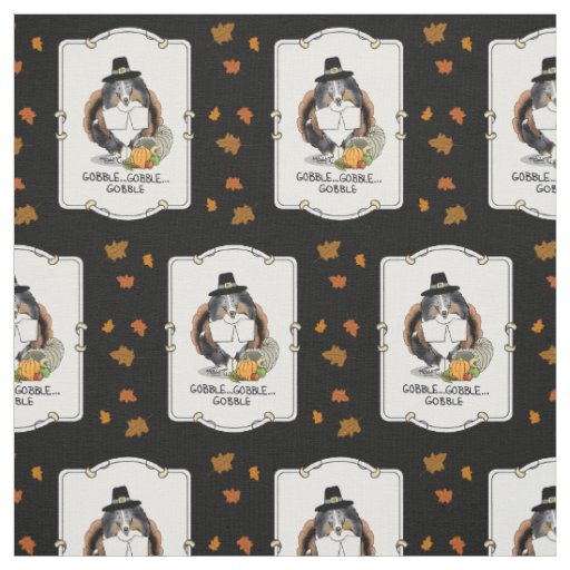Thanksgiving Shetland Sheepdog (blue merle) Funny Fabric