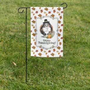 Thanksgiving Shetland Sheepdog (blue merle) Funny Garden Flag