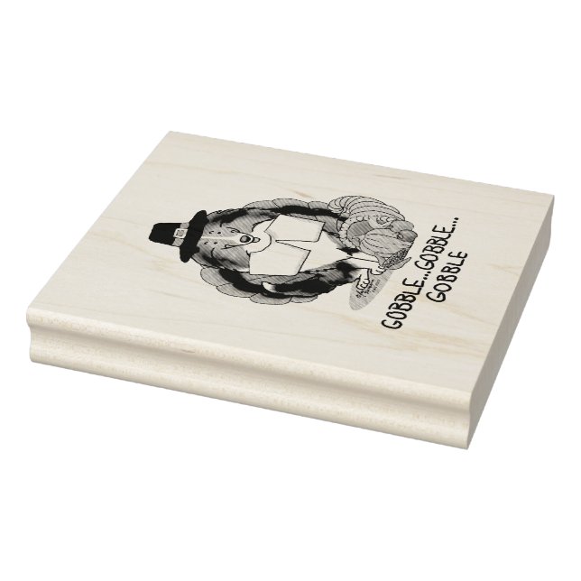 Thanksgiving Shetland Sheepdog (blue merle) Funny Rubber Stamp (Stamp)