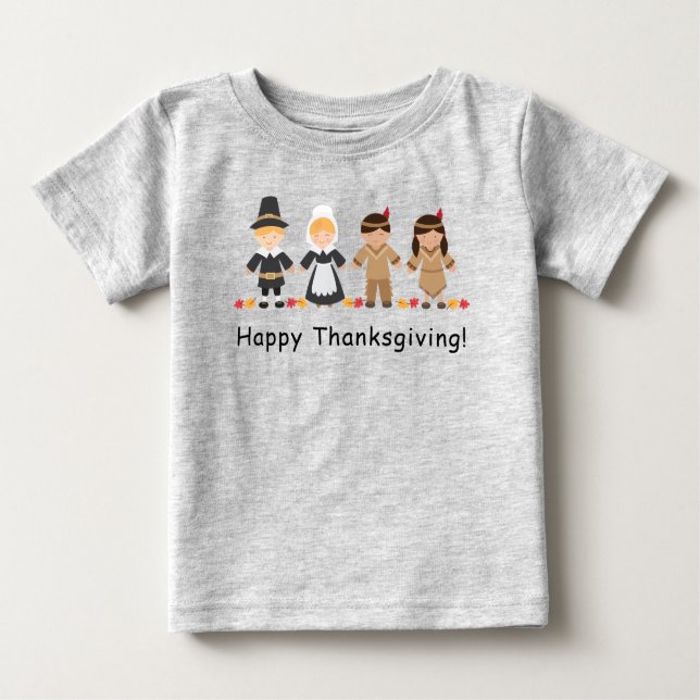 Thanksgiving Shirt for Baby - Gray (Front)