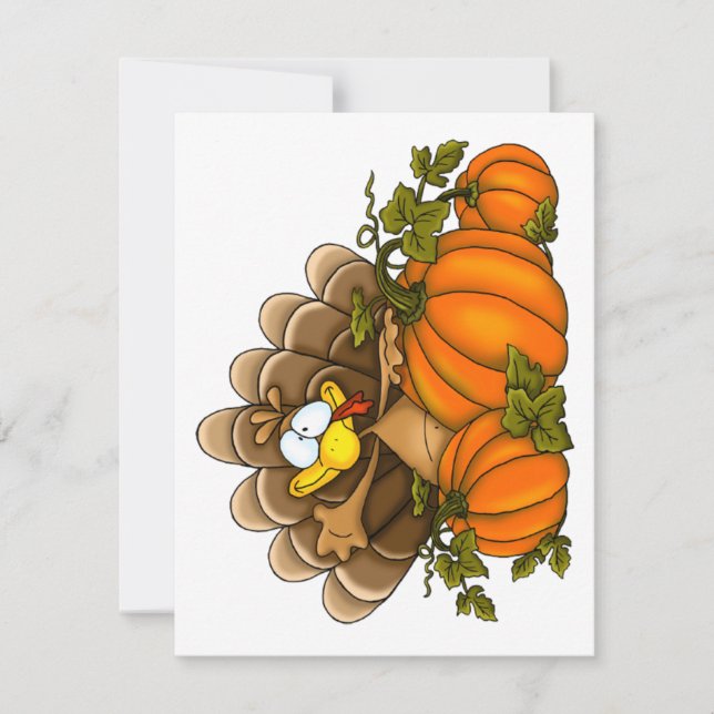 Thanksgiving Silly Turkey Greeting Card (Front)
