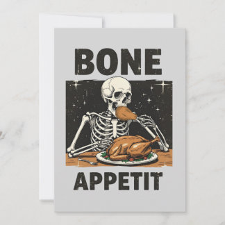 Thanksgiving Skeleton Bone Appetit Holiday Card