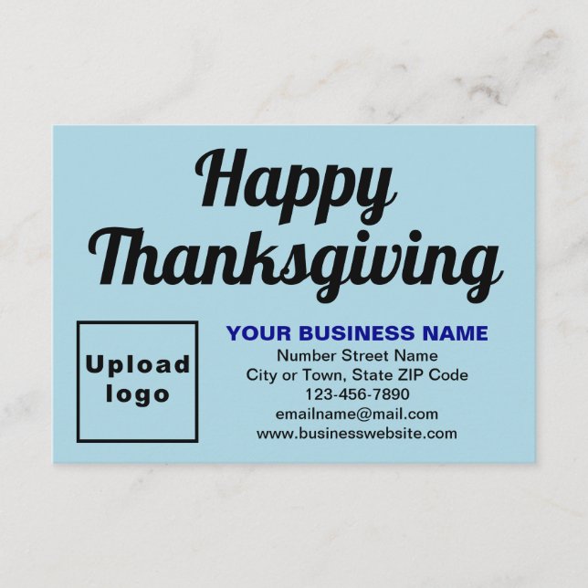 Thanksgiving Small Light Blue Flat Greeting Card (Front)