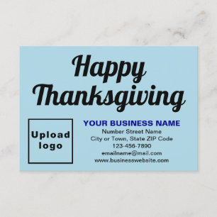 Thanksgiving Small Light Blue Flat Greeting Card