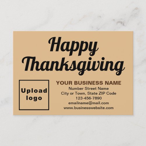 Thanksgiving Small Light Brown Flat Greeting Card