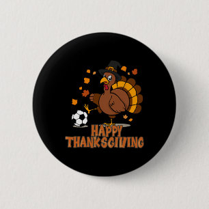 Thanksgiving Soccer Turkey Bicycle Kick Men Boys Button