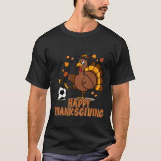 Thanksgiving Soccer Turkey Bicycle Kick Men Boys T-Shirt