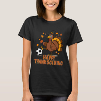 Thanksgiving Soccer Turkey Bicycle Kick Men Boys T-Shirt
