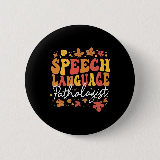 Thanksgiving Speech Therapy Fall Speech Language P Button (Front)