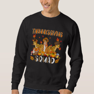 Thanksgiving Squad Leopard Three Fall Leopards Wea Sweatshirt