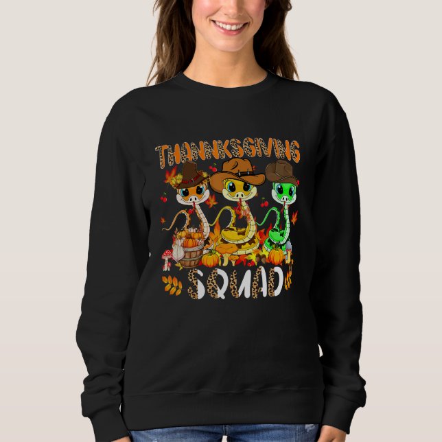 Thanksgiving Squad Leopard Three Fall Snakes Weari Sweatshirt (Front)