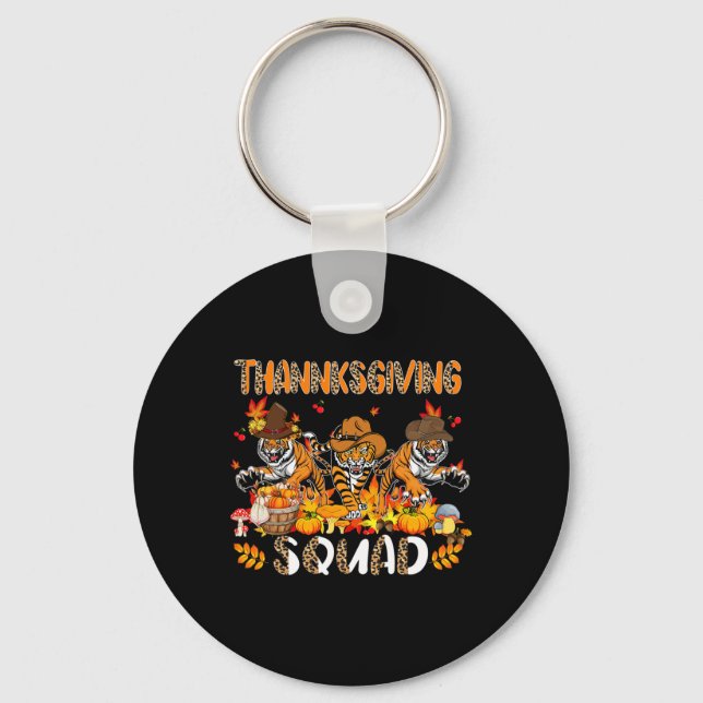 Thanksgiving Squad Leopard Three Fall Tigers Weari Keychain (Front)