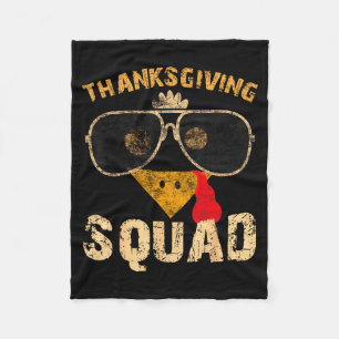 Thanksgiving Squad Turkey Day Fall Matching Women Fleece Blanket