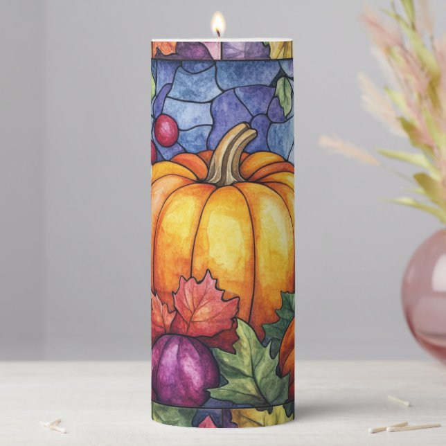 Thanksgiving Stained Glass Candle (In Situ)