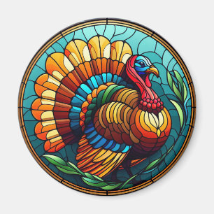 Thanksgiving Stained Glass Turkey Magnet