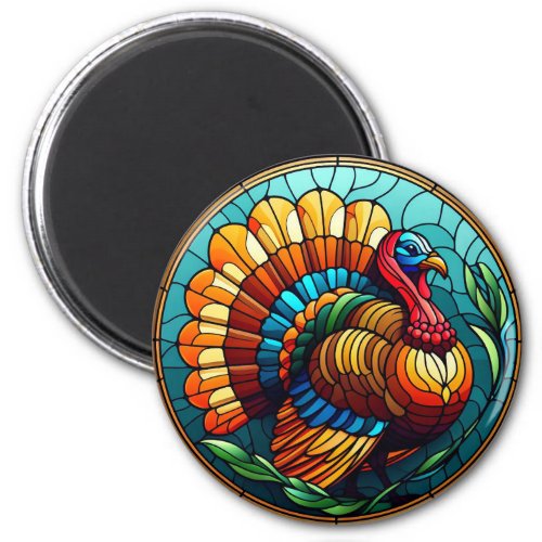 Thanksgiving Stained Glass Turkey Magnet