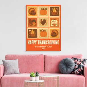 Thanksgiving Stamp Collage Wall Art