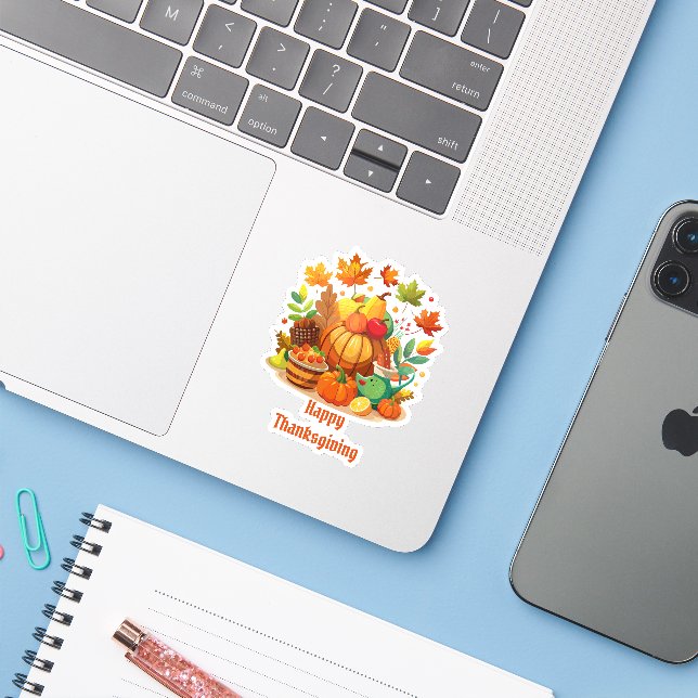 Thanksgiving Sticker (Laptop w/ iPhone)