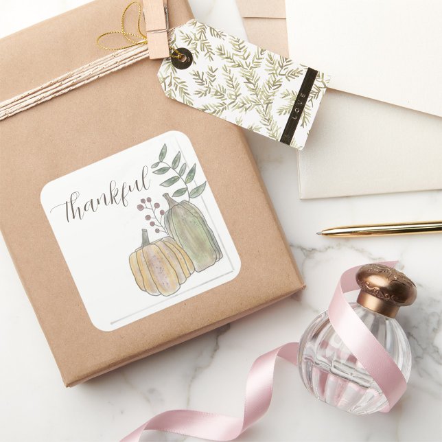 Thanksgiving Sticker | Square | Thankful (Creator Uploaded)