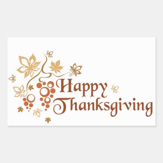 Thanksgiving Stickers/Happy Thanksgiving Rectangular Sticker (Front)