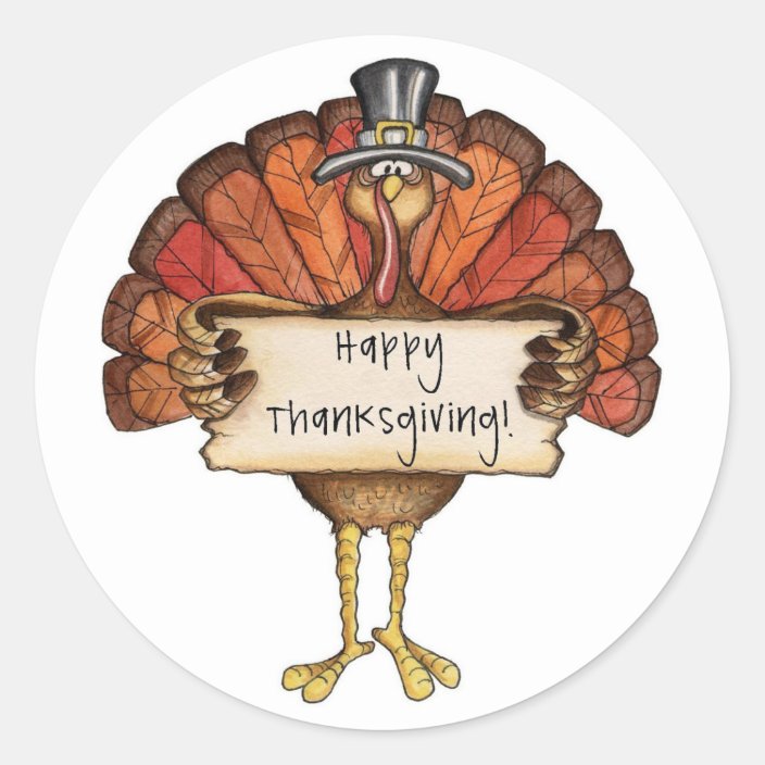 Thanksgiving Stickers/Turkey Classic Round Sticker