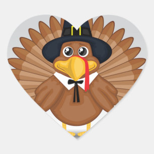 Thanksgiving Stickers/Turkey Heart Sticker