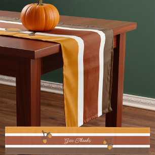 Thanksgiving Stripes and Acorns Medium Table Runner
