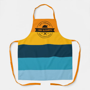 Thanksgiving Stylish Modern Stripe Personalized Apron