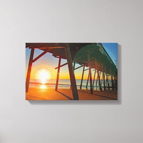 Thanksgiving Sunrise at Bogue Inlet Pier Canvas Print