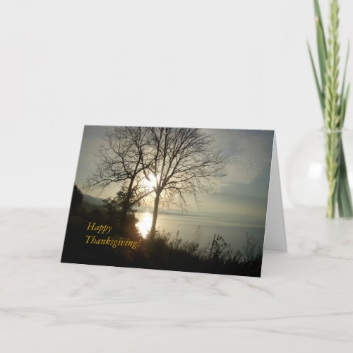 Thanksgiving Sunrise over the Mississippi River Ho Holiday Card