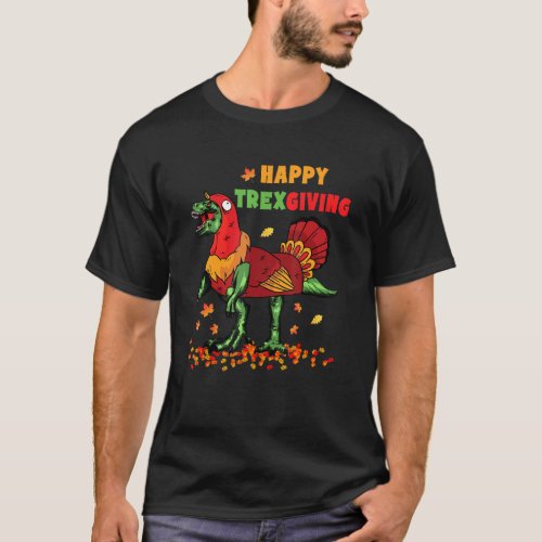 Thanksgiving T Rex Dinosaur Turkey Costume Kids Bo T_Shirt