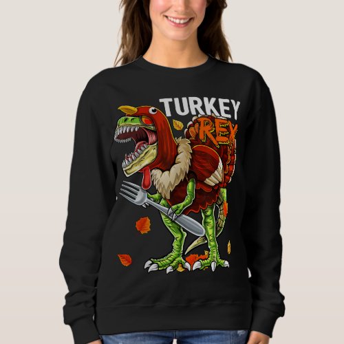 Thanksgiving T Rex Dinosaur Turkey Costume Kids Gi Sweatshirt
