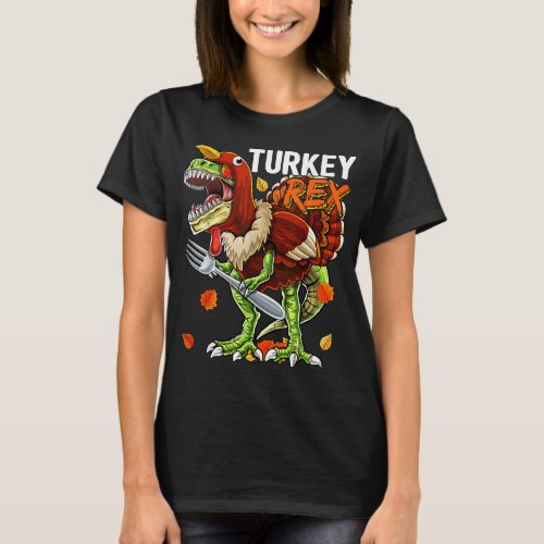 Thanksgiving T Rex Dinosaur Turkey Costume Kids Gi T_Shirt