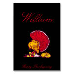 Thanksgiving Table Cards Black With Turkey
