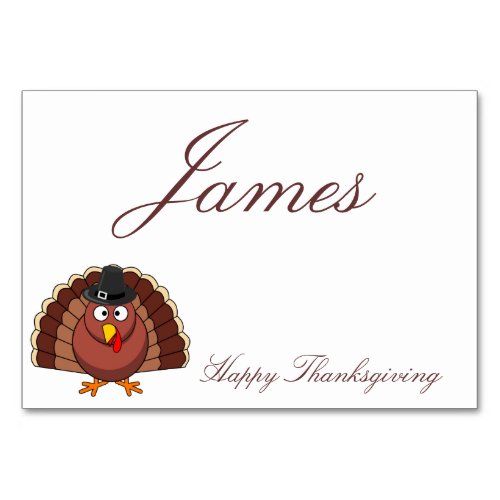 Thanksgiving Table Cards _ Turkey With Hat