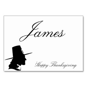 Thanksgiving Table Cards With Pilgrim