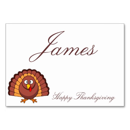 Thanksgiving Table Cards With Turkey